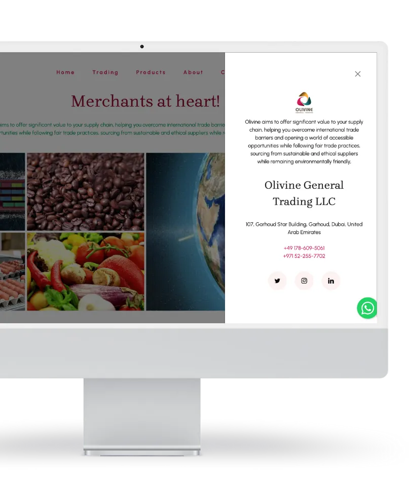 Olivine General Trading Website Screenshot