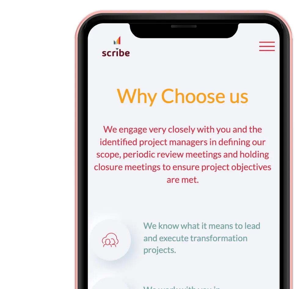 Scribe Management Consultancy Website Screenshot