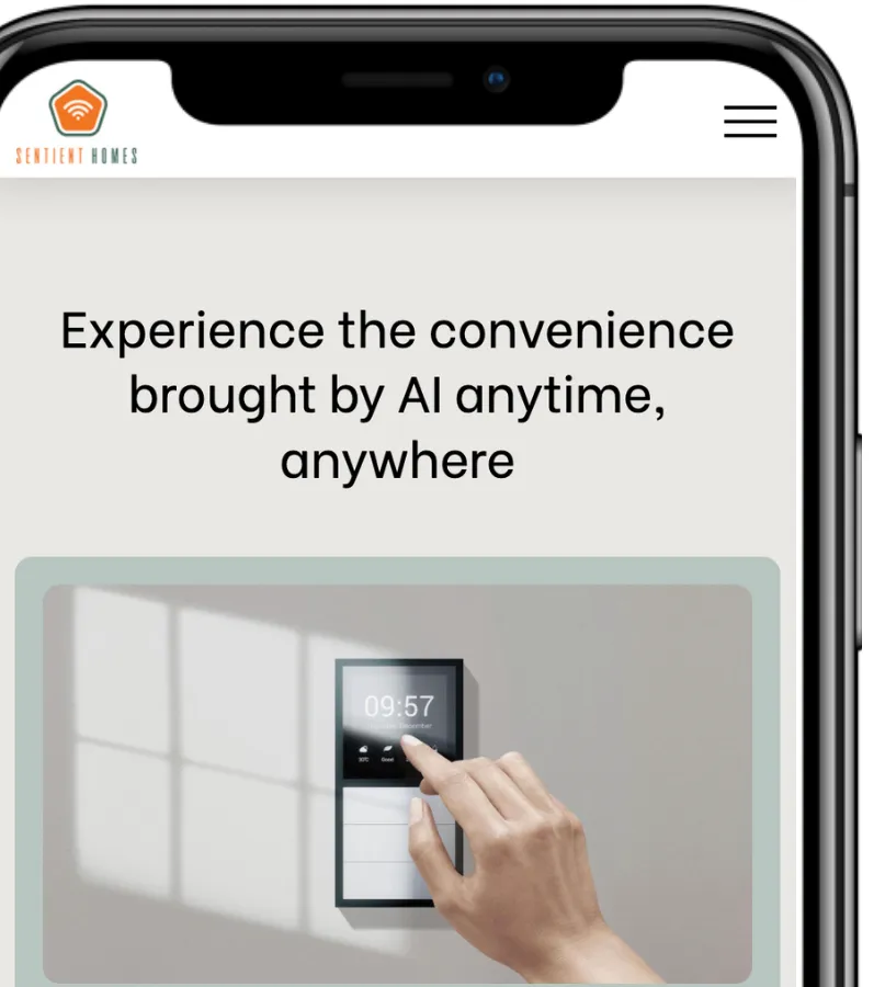 Sentient Home Automation Website Screenshot