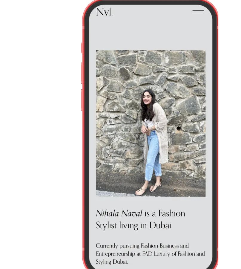 NVL International Fashion Portfolio Website Screenshot